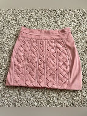 House of CB Rose Pink Quilted Mini Skirt
